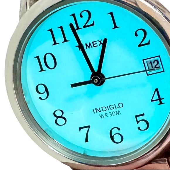 Vintage Timex Indiglo White Dial Silver Expansion Strap Quartz Watch - Picture 5 of 5